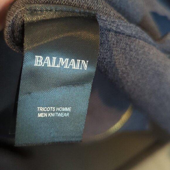 Balmain Charcoal Knit Wear Sweater with Zipper Accent - Size M Like New - Picture 6 of 9